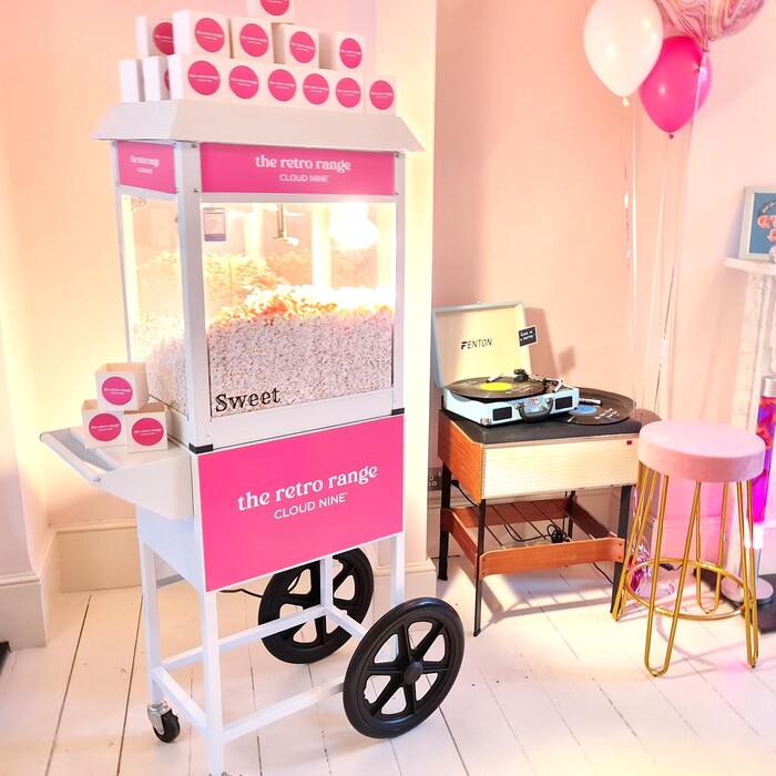 branded popcorn machine hire london